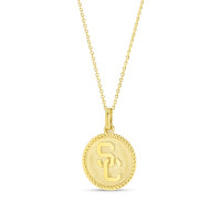 USC Trojans Gold Plated SC Interlock with Rope Border Necklace
